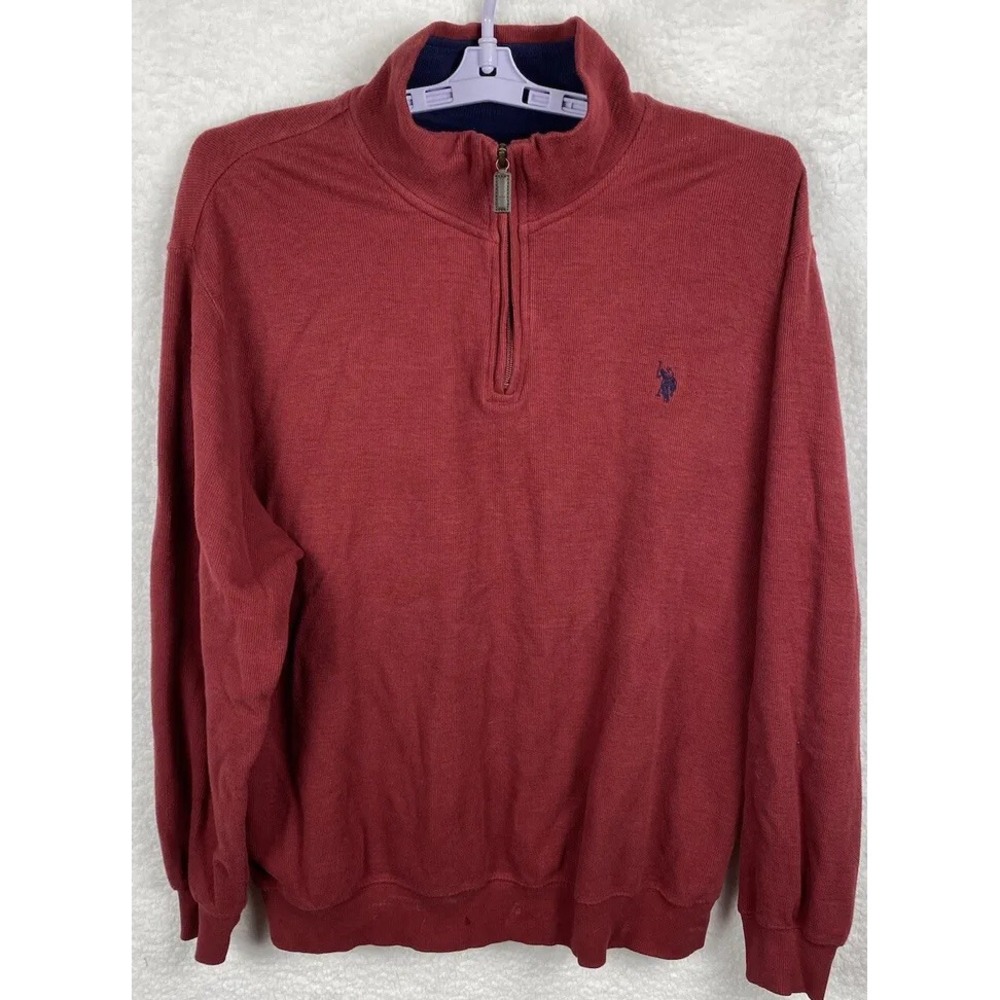 U.S Polo Assn 1/4 Zip Pullover Sweater Long Sleeve Size XXL Casual Golf Hiking